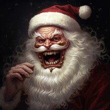 Portrait Of Scary Santa Claus