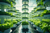 Fototapeta  - Futuristic sustainable vertical farming smart city infrastructure public space development