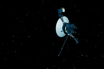 Wall Mural - space probe in deep space. elements of this image furnished by nasa