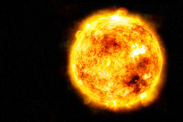 Wall Mural - the sun on a dark background in space. elements of this image furnished by nasa