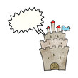 © lineartestpilot - freehand speech bubble textured cartoon castle