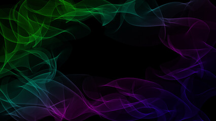 Wall Mural - Dark abstract background with a glowing abstract waves, abstract background.