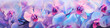phantasmal iridescent orchid flowers background banner