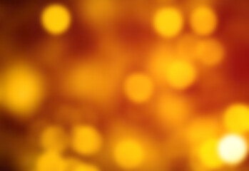 Wall Mural - Red Christmas Background with golden Bokeh   lights. Xmas defocused wallpaper