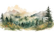 © olegganko - water color painting clipart flower hills clip art watercolour painting clipart,
