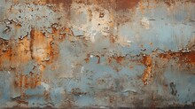 A Close-up Of A Weathered Metal Surface, With Rust And Peeling Paint Adding To Its Texture.