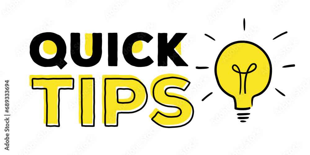 Quick tips label modern style for tooltip badge, solution and advice ...