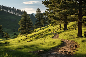 forest in the mountains, swiss mountains landscape, landscape in the sun, landscape in the morning, sunset in the mountains,