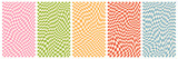 Fototapeta  - A set of groovy backgrounds and checkered posters. Distorted and twisted patterns. Prisychedelic vibes of hippie and 60's and 70's. Vector illustration.