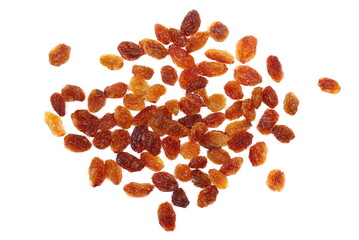 Wall Mural - Raisins pile isolated on white, top view, clipping