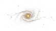 Bright spiral galaxy, transparent background (PNG)