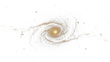 Bright Spiral Galaxy, Transparent Background (PNG)