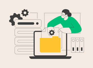 Wall Mural - database abstract concept vector illustration.