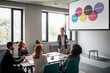 © Marko Geber - Young businesswoman gesturing during conference room presentation