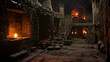 Medieval dungeon torch-lit stone walls hidden beneath a castle --ar 16:9 --v 5.2 --style raw