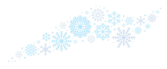 Wall Mural - abstract winter background with snowflakes pattern. merry christmas greeting card with snowfall wave