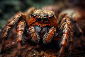 Arachnid elegance Explore the intricate world of tarantulas through captivating macro photography. A close up view of natures awe inspiring beauty.