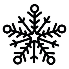 Sticker - Isolated black christmas snowflake icon Vector