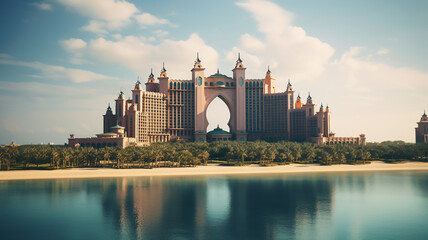 atlantis the palm, dubai is a luxury resort hotel located atop the palm jumeirah in the united arab 