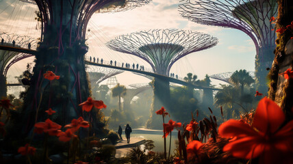 Wall Mural - Gardens by the Bay in Singapore 