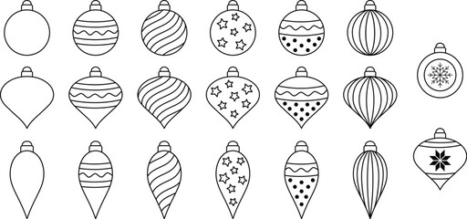 Wall Mural - Christmas Ornament Outline Clipart