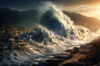 Imminent tsunami strike: gigantic wave about to engulf the city