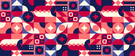 Wall Mural - vector flat design colorful colourful geometric mosaic banners creative concept for business, techno