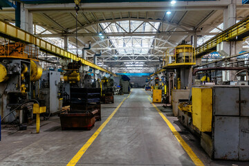 Wall Mural - Metalworking factory production line. Interior of the workshop