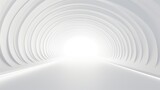 Fototapeta Do przedpokoju - Artificial white curved tunnel futuristic space background