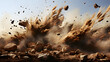 © Clipart Collectors - flying debris with dust, rocks and explosives