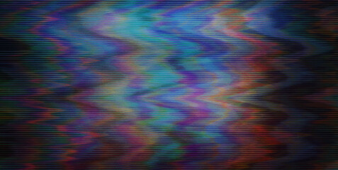 Aufkleber - Glitchy flickering screen with distortion, noise and lines, like playing or rewinding a VHS tape.