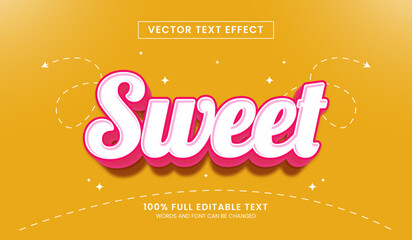 Wall Mural - design editable text effect, sweet text vector illustration