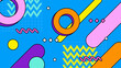 Colorful colourful vector 90s 80s memphis nostalgic retro background Retro trendy groovy background design in 1970s Hippie style. Vector illustration