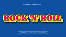 Blue Red And Yellow Rock N Roll 3d Editable Text Effect - Font Style