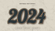 Beige brown and green 2024 3d editable text effect - font style
