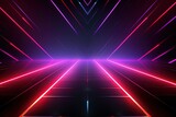 Fototapeta  - Party Pulse Abstract Neon Waves Fantastic Fusion Neon Lightscape,Neon Dance Floor Background