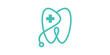 logo combination illustration of tooth shape with stethoscope, minimalist logo, icon, vector, symbol.