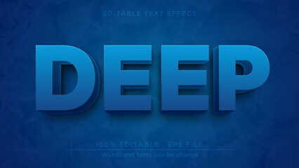 Wall Mural - Deep blue text effect, Editable text effect for banner headline