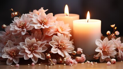 Sticker - Candles and flower.