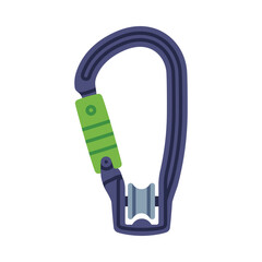 Sticker - Clasp or Carabiner as Climbing Equipment for Fastening Vector Illustration