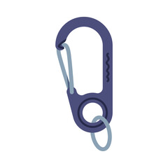 Sticker - Clasp or Carabiner as Climbing Equipment for Fastening Vector Illustration