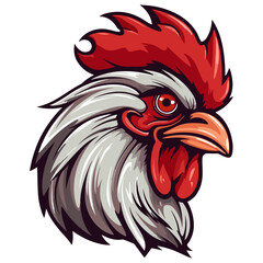 Wall Mural - Chicken Rooster head mascot logo illustration, generative ai