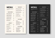 © Ardkyuu - Menu template for restaurant and cafe. Minimalist restaurant menu booklet design. Brochure, cover, flyer design. Vector illustration