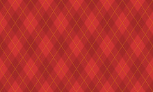 Christmas Argyle Seamless Pattern With Red Diamond Shapes. Argyle Pattern. Vector Repeating Textures.
