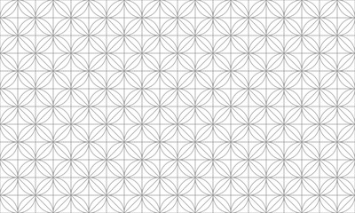 Wall Mural - grey outline circle abstract geometric seamless pattern. vector repeating texture.
