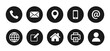 Basic contacts icon 2024. Electronic mail, call, location, mobile, globe, edit, home, fax & user profile. 
 round vector icons.