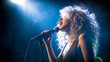 woman singing into a microphonea portrait of a woman singer photos