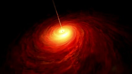 Wall Mural - a quasar rotating in outer space with a massive black hole inside.