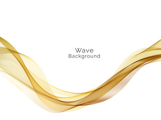 Wall Mural - stylish smooth gold line wave effect isolated on white