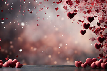 valentines day background, social media background for vday, full of romance cards with love, red rose and candles